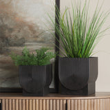 Medina Antiqued Black Metal Planters (Set of 2) from Mercana - Luna Furniture