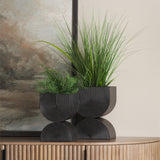 Medina Antiqued Black Tall Metal Planters (Set of 2) from Mercana - Luna Furniture