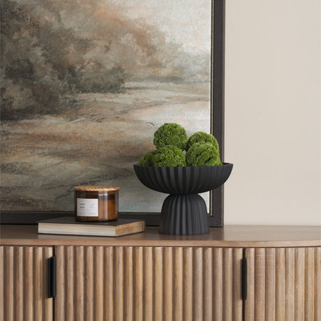 Ciaran Smooth Fluted Matte Black Metal Decorative Bowl from Mercana - Luna Furniture