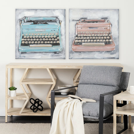 Vintage Typewriter III by Ethan Harper a Hand Embellished Textured Canvas from Mercana - Luna Furniture