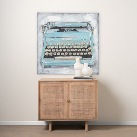 Vintage Typewriter III by Ethan Harper a Hand Embellished Textured Canvas from Mercana - Luna Furniture