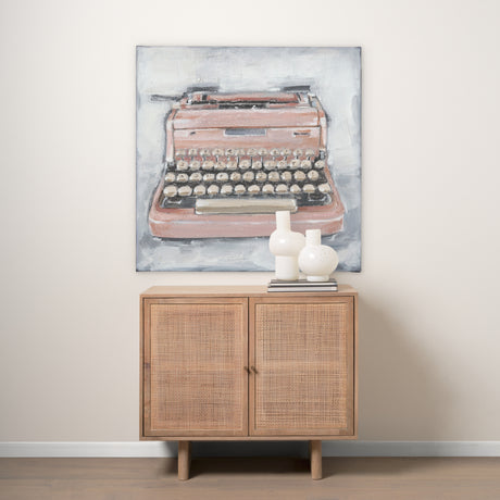 Vintage Typewriter IV by Ethan Harper a Hand Embellished Textured Canvas from Mercana - Luna Furniture