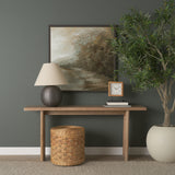 Renaya Light Brown Wood w/ Matte Black Metal Base Table Clock from Mercana - Luna Furniture