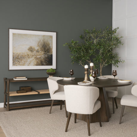 Bondi Dark Brown Wood w/ Paper Rope Shelf Console Table from Mercana - Luna Furniture