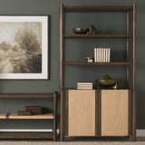 Bondi 2 Door Open Dark Brown Wood w/ Paper Rope Shelving Unit from Mercana - Luna Furniture
