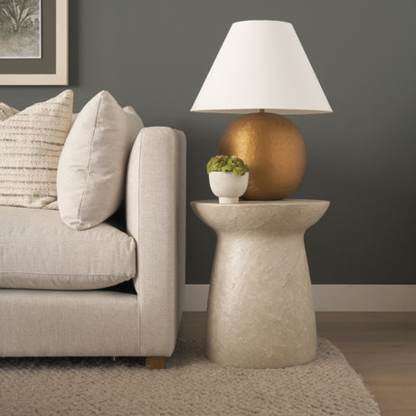 Mesa Round Stone Finish Pillar Accent Table from Mercana - Luna Furniture