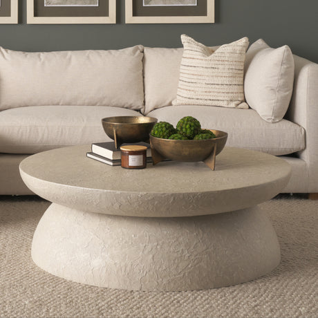 Mesa 48" Round Stone Finish Coffee Table from Mercana - Luna Furniture