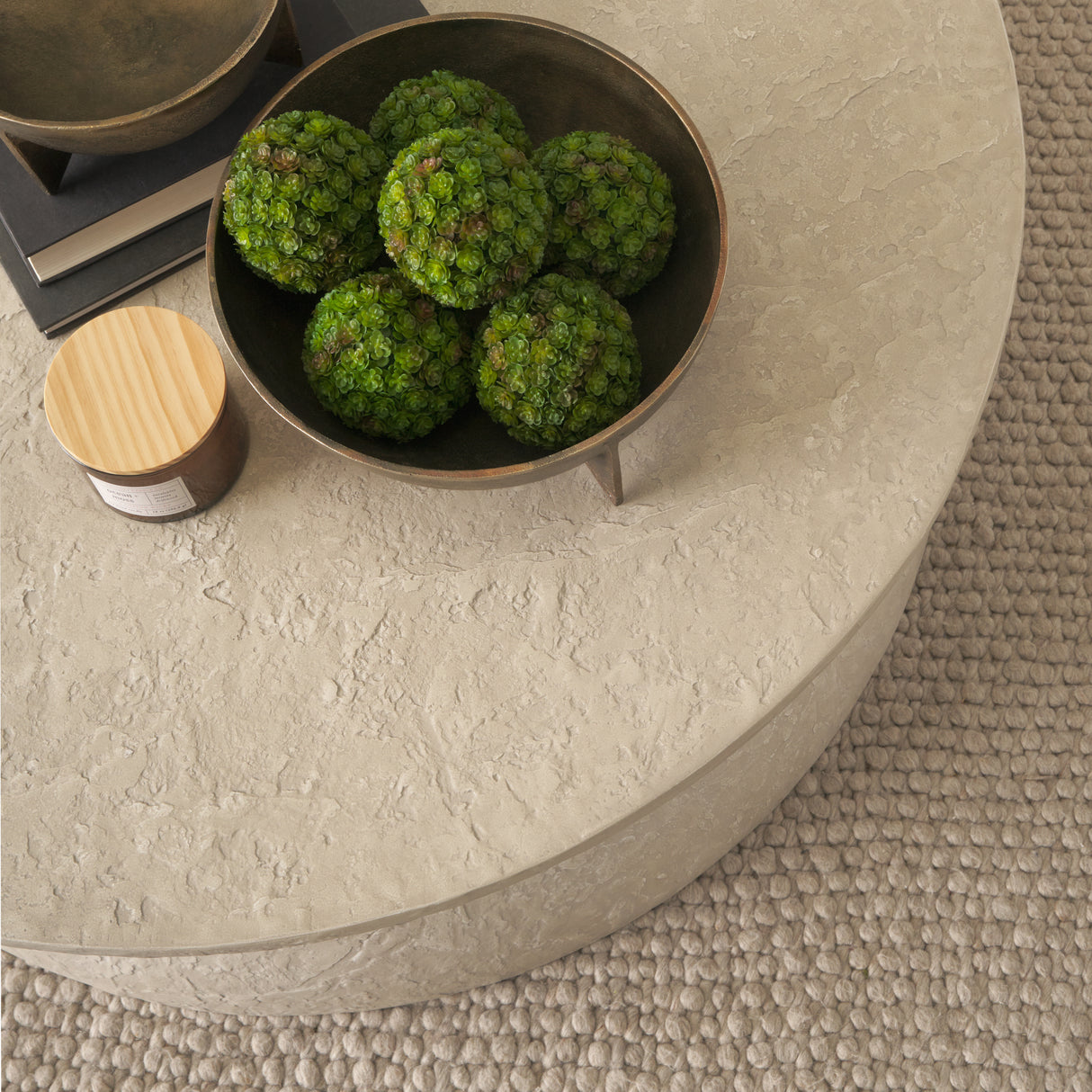 Mesa 48" Round Stone Finish Coffee Table from Mercana - Luna Furniture