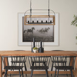 Josie (42"x14.5"x20") Natural Wood Chassis Six Light Chandelier from Mercana - Luna Furniture