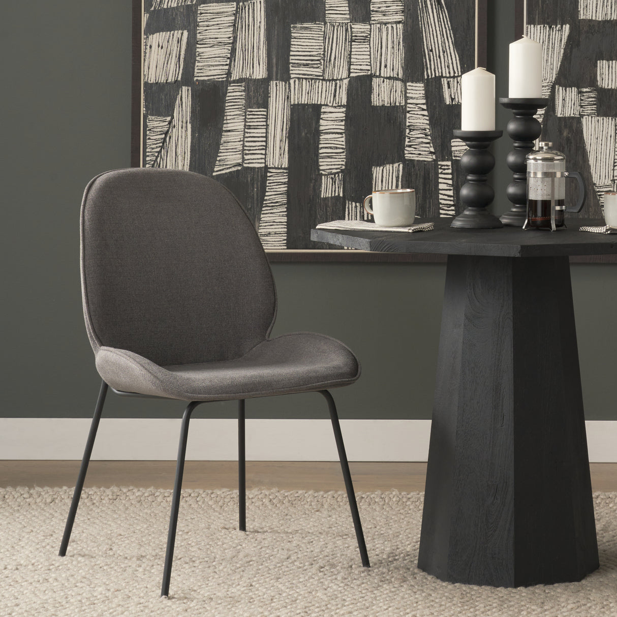 Inala Grey Seat Metal Frame Dining Chair, Set of 2 from Mercana - Luna Furniture