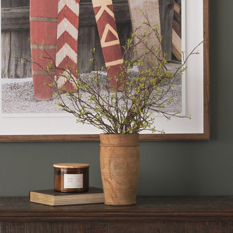 Porta Small Medium Brown Reclaimed Wooden Pot from Mercana - Luna Furniture