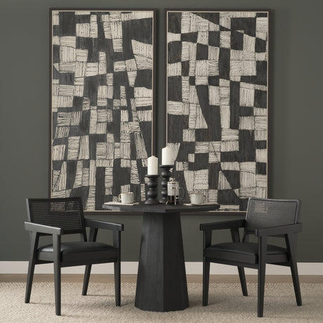 Wanda Matte Black Wood Pillar Candle Holders (Set of 2) from Mercana - Luna Furniture