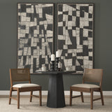 Reid Framed Brown Cane Cream Fabric Dining Chair, Set of 2 from Mercana - Luna Furniture