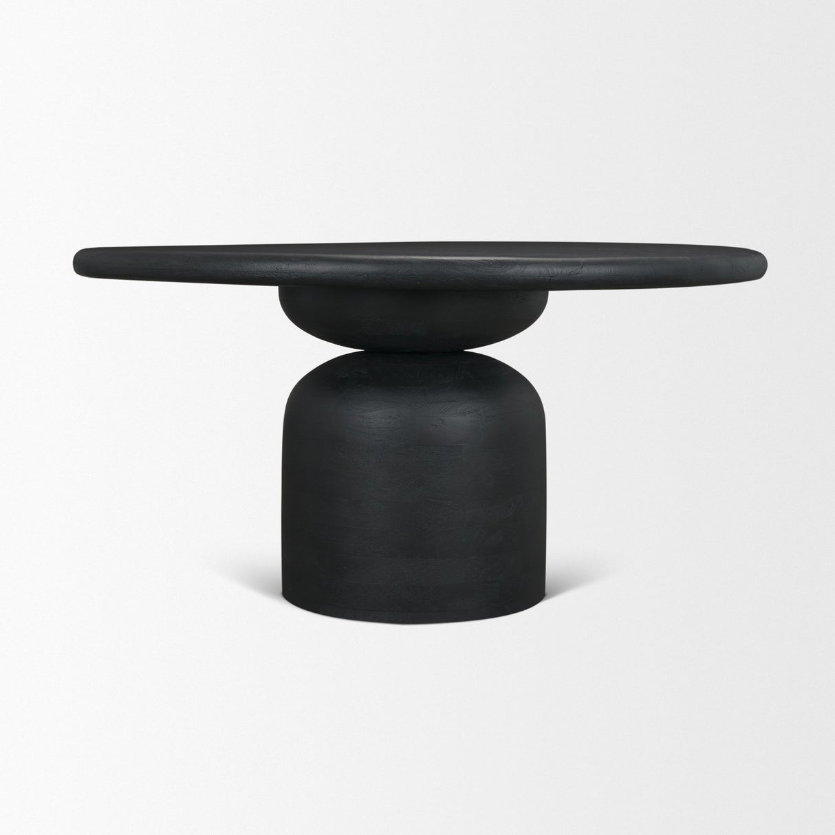 Atlas 60" Black Wood Stacked Pedestal Base Round Dining Table from Mercana - Luna Furniture