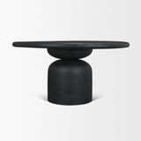 Atlas 60" Black Wood Stacked Pedestal Base Round Dining Table from Mercana - Luna Furniture