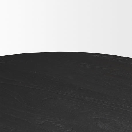 Atlas 60" Black Wood Stacked Pedestal Base Round Dining Table from Mercana - Luna Furniture