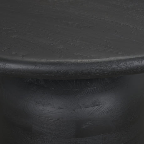Atlas 60" Black Wood Stacked Pedestal Base Round Dining Table from Mercana - Luna Furniture
