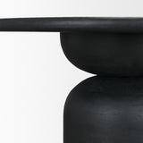 Atlas 60" Black Wood Stacked Pedestal Base Round Dining Table from Mercana - Luna Furniture