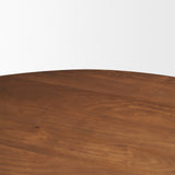 Atlas 42" Warm Mid-Brown Wood Stacked Pedestal Base Round Dining Table from Mercana - Luna Furniture
