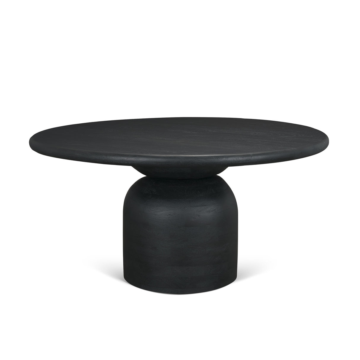 Atlas 60" Black Wood Stacked Pedestal Base Round Dining Table from Mercana - Luna Furniture