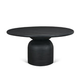 Atlas 60" Black Wood Stacked Pedestal Base Round Dining Table from Mercana - Luna Furniture