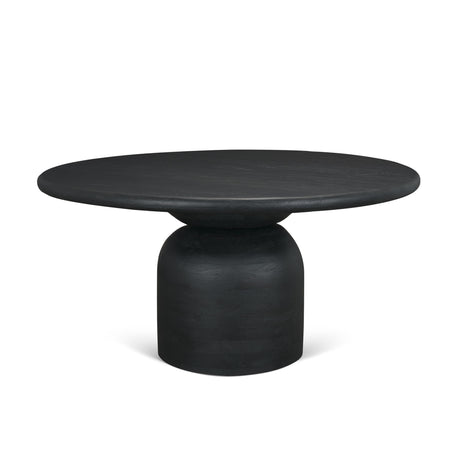 Atlas 60" Black Wood Stacked Pedestal Base Round Dining Table from Mercana - Luna Furniture
