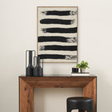 Rollins Small Cream w/ Black Stripes Wool Framed Art from Mercana - Luna Furniture
