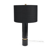 Aura Gray-Black Marble w/ Brass Table Lamp