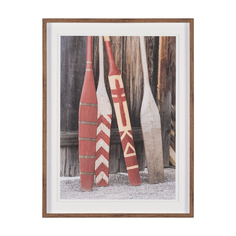 Canoe Paddles by Deborah Revell Hand Embelished Framed Art Print Matted under Glass from Mercana - Luna Furniture