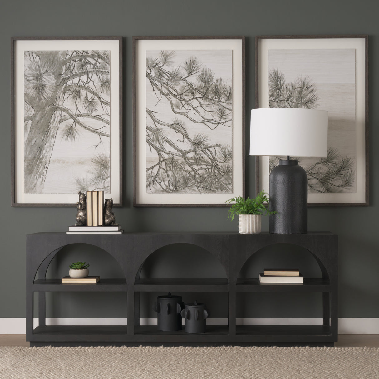 Deacon Small Matte Black Metal Canister with Sculptural Handles from Mercana - Luna Furniture