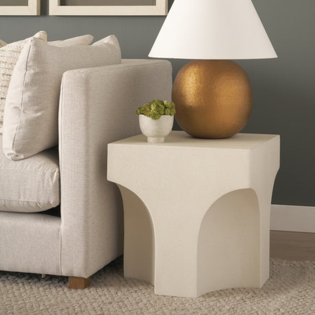 Bunda Square Sculptural Stone Finish Accent Table from Mercana - Luna Furniture