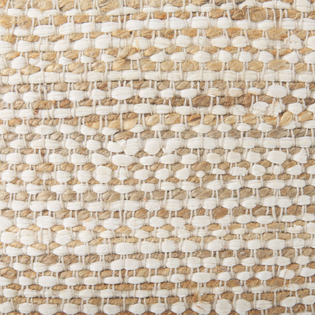 Ekani 16.0L x 16.0W x 16.0H Cream/Beige Cotton Pouf from Mercana - Luna Furniture
