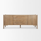 Phil Light Brown Wood 2 Door 3 Drawer Closed Sideboard from Mercana - Luna Furniture