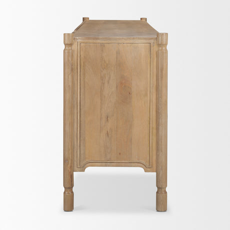 Phil Light Brown Wood 2 Door 3 Drawer Closed Sideboard from Mercana - Luna Furniture