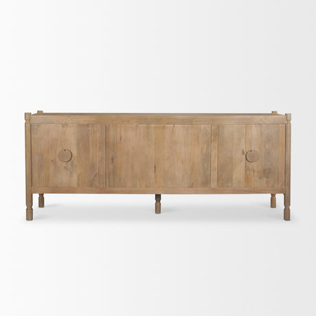 Phil Light Brown Wood 2 Door 3 Drawer Closed Sideboard from Mercana - Luna Furniture