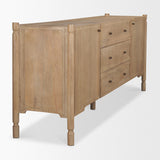 Phil Light Brown Wood 2 Door 3 Drawer Closed Sideboard from Mercana - Luna Furniture