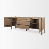 Phil Light Brown Wood 2 Door 3 Drawer Closed Sideboard from Mercana - Luna Furniture