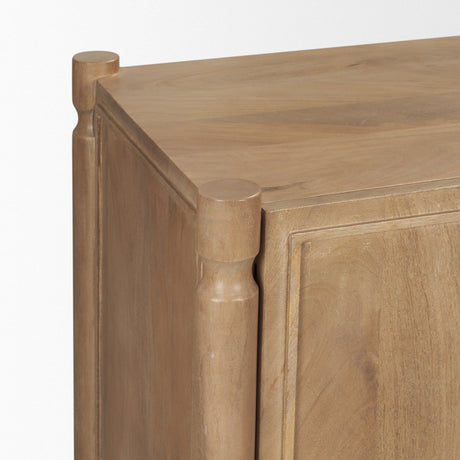 Phil Light Brown Wood 2 Door 3 Drawer Closed Sideboard from Mercana - Luna Furniture