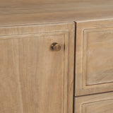Phil Light Brown Wood 2 Door 3 Drawer Closed Sideboard from Mercana - Luna Furniture