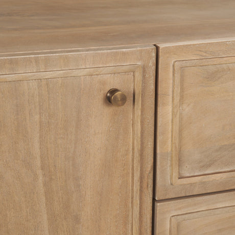 Phil Light Brown Wood 2 Door 3 Drawer Closed Sideboard from Mercana - Luna Furniture