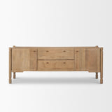 Phil Light Brown Wood 2 Door 1 Drawer w/ Pull Down Media Console from Mercana - Luna Furniture