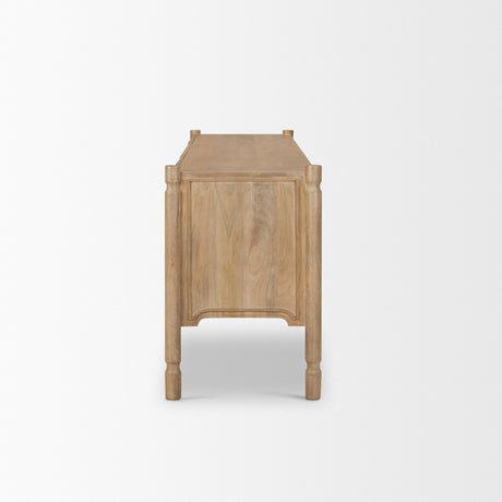 Phil Light Brown Wood 2 Door 1 Drawer w/ Pull Down Media Console from Mercana - Luna Furniture