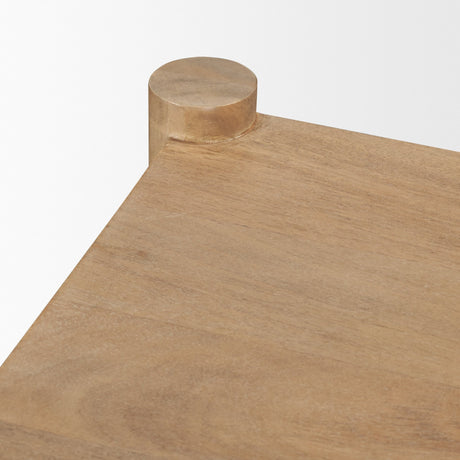 Phil Light Brown Wood 2 Door 1 Drawer w/ Pull Down Media Console from Mercana - Luna Furniture