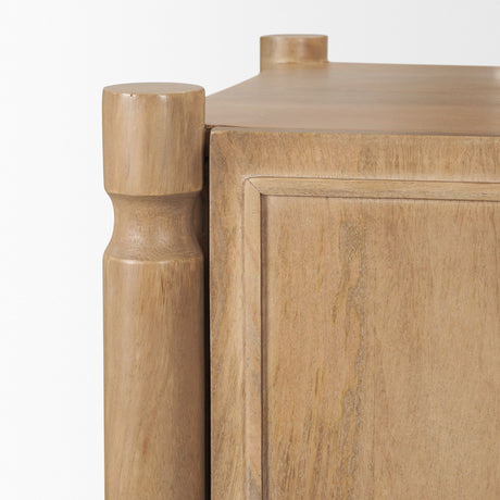 Phil Light Brown Wood 2 Door 1 Drawer w/ Pull Down Media Console from Mercana - Luna Furniture