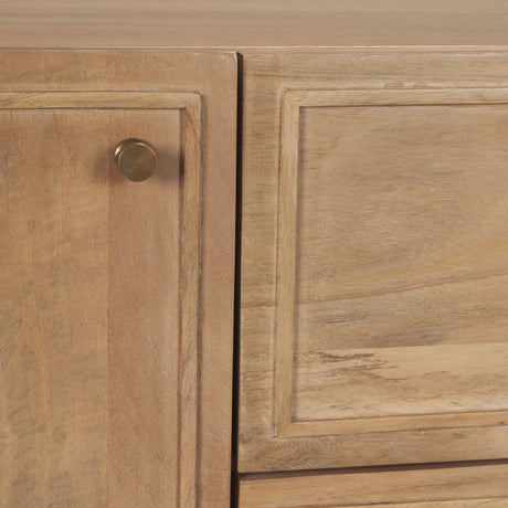 Phil Light Brown Wood 2 Door 1 Drawer w/ Pull Down Media Console from Mercana - Luna Furniture