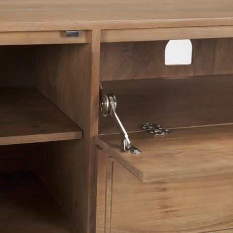 Phil Light Brown Wood 2 Door 1 Drawer w/ Pull Down Media Console from Mercana - Luna Furniture