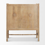 Phil Light Brown Wood 2 Door Bar Cabinet from Mercana - Luna Furniture