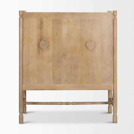 Phil Light Brown Wood 2 Door Bar Cabinet from Mercana - Luna Furniture