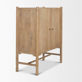 Phil Light Brown Wood 2 Door Bar Cabinet from Mercana - Luna Furniture