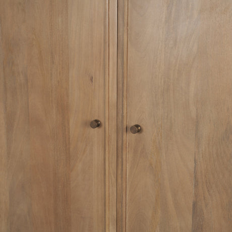 Phil Light Brown Wood 2 Door Bar Cabinet from Mercana - Luna Furniture